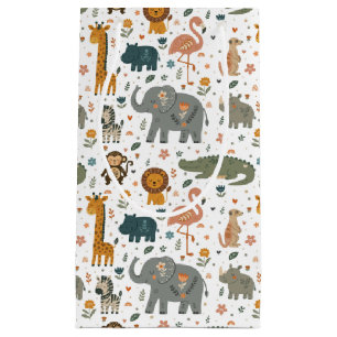 Hand Drawn Safari Animal Print Gift Bag