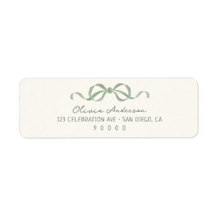 Hand Drawn Sage Green Bow Label