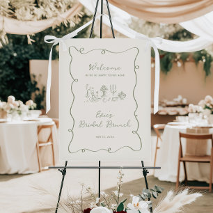 Hand Drawn Sage Green Bridal Brunch Welcome Sign