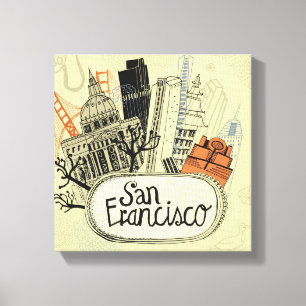 Hand Drawn San Francisco Canvas Print