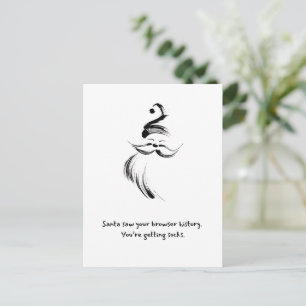 Hand-Drawn Santa Claus quote Postcard