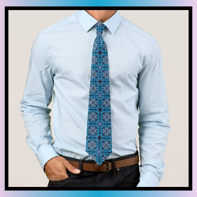 Hand Drawn Scandi Floral Pattern Neck Tie (Creator Uploaded)