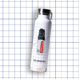 Hand Drawn School Supplies Marker Water Bottle