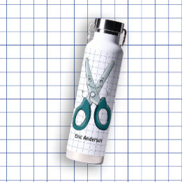 Hand Drawn School Supplies Scissors Water Bottle