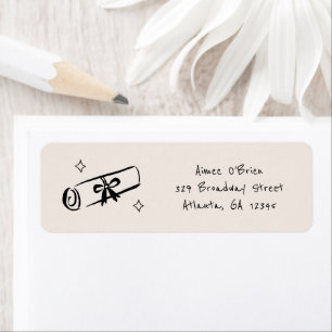 Hand-Drawn Scribble Doodle Graduation Return Label