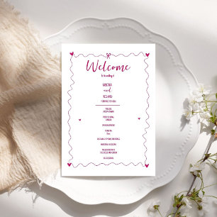 Hand drawn Scribble illustrations Wedding Program