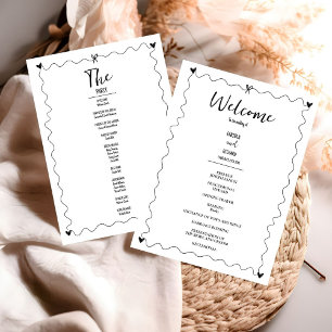 Hand drawn Scribble illustrations Wedding Program