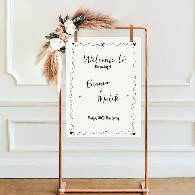 Hand Drawn Scribble Line Illustrations Wedding Poster (Creator Uploaded)