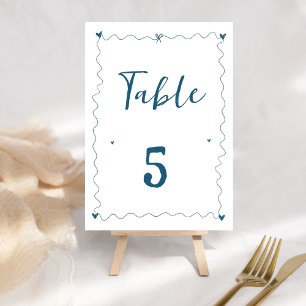 Hand Drawn Scribble Line Illustrations Wedding Table Number