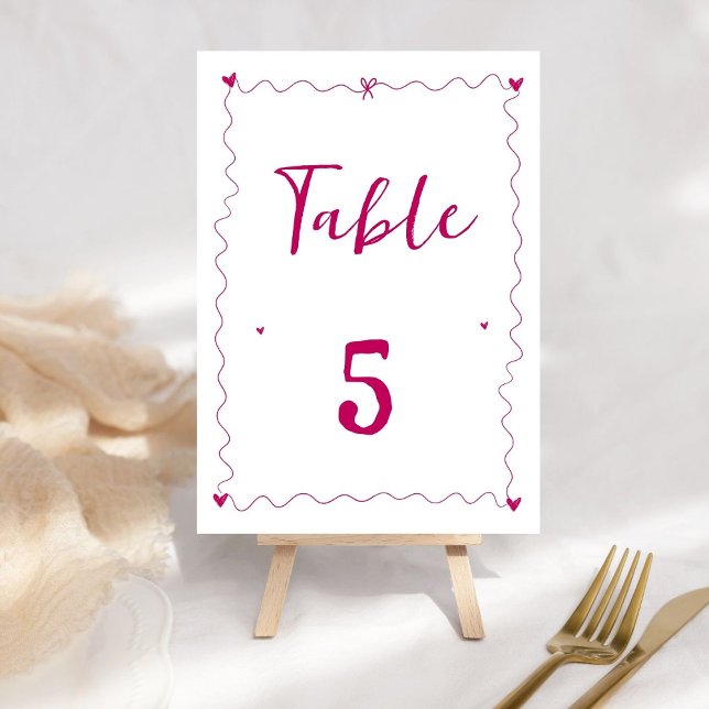 Hand Drawn  Scribble Line Illustrations Wedding Table Number (Creator Uploaded)