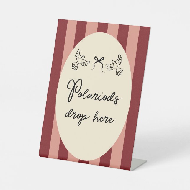 Hand Drawn Scribble Wedding Polaroid sign (Front)