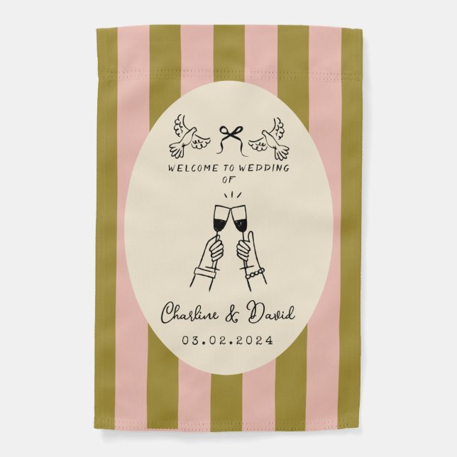 Hand Drawn Scribble Wedding Welcome Sign (Front)
