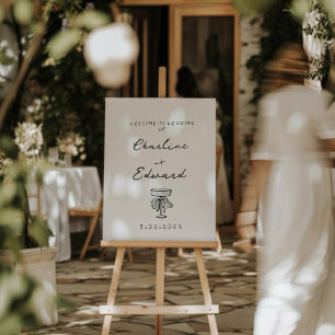 Hand Drawn Scribble Wedding Welcome Sign