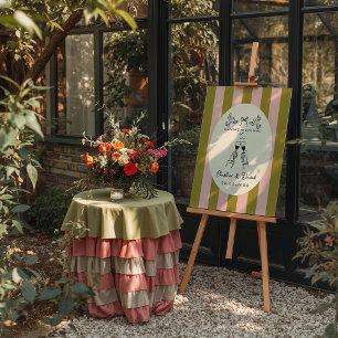 Hand Drawn Scribble Wedding Welcome Sign