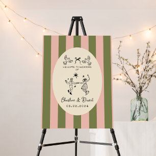 Hand Drawn Scribble Wedding Welcome Sign