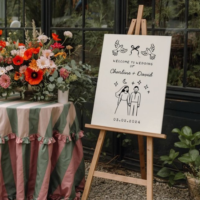 Hand Drawn Scribble Wedding Welcome Sign (Creator Uploaded)