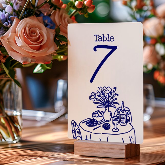 Hand Drawn Scribbles/Doodles Wedding Table Number (Creator Uploaded)