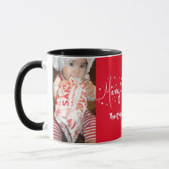 Hand Drawn Script Merry Christmas Snow Mug