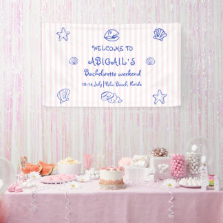 Hand drawn sea shells bachelorette WELCOME Banner