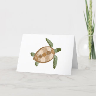 Hand Drawn Sea Turtle Blank Greeting Card