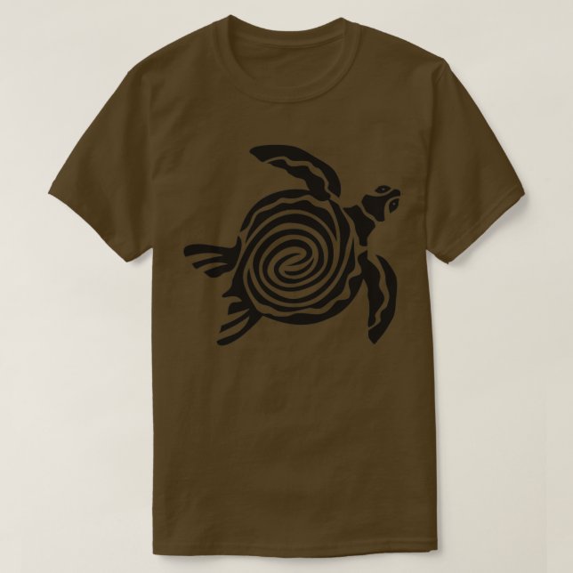 Hand Drawn Sea Turtle Image T-Shirt (Design Front)