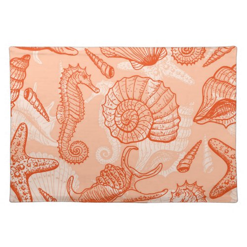 Hand Drawn Sea Vintage Pattern Cloth Placemat