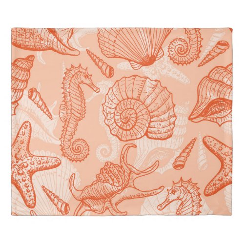 Hand Drawn Sea Vintage Pattern Duvet Cover