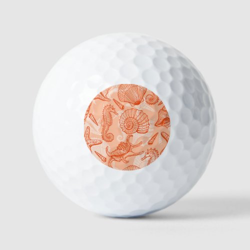 Hand Drawn Sea Vintage Pattern Golf Balls