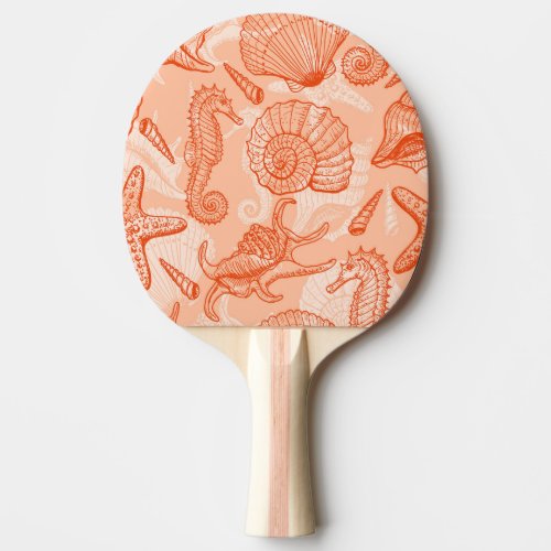 Hand Drawn Sea Vintage Pattern Ping Pong Paddle