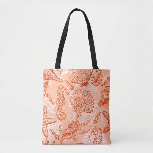 Hand Drawn Sea Vintage Pattern Tote Bag