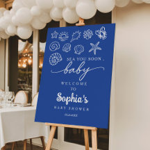 Hand drawn sea you soon, under the sea baby shower