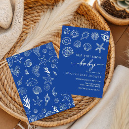 Hand drawn sea you soon, under the sea baby shower invitation