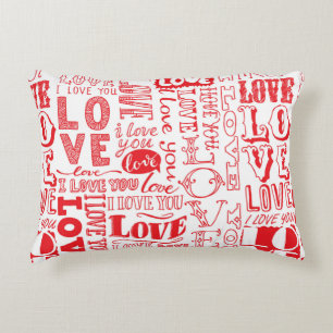 hand-drawn seamless background with love doodles  accent pillow