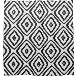 Hand drawn seamless pattern in black and white.  shower curtain