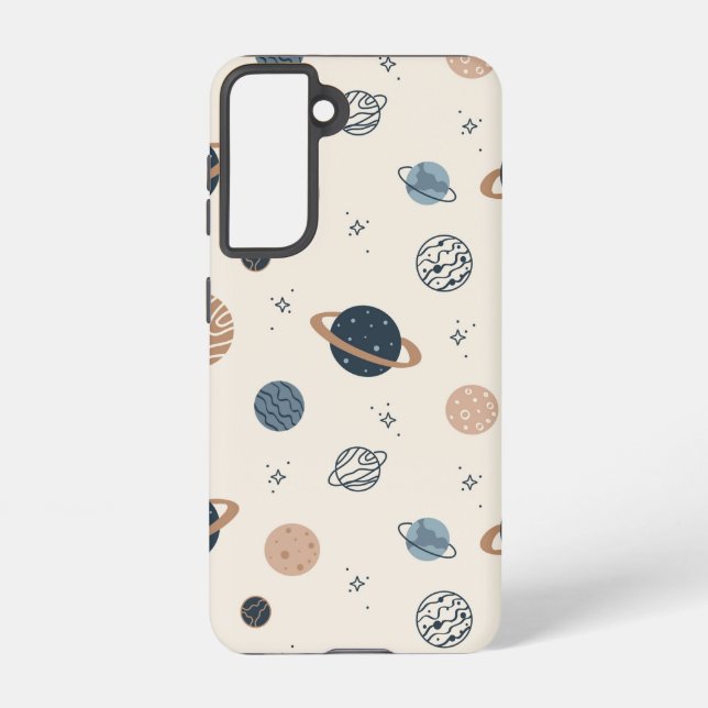 Hand Drawn Seamless Pattern with Planets Samsung Galaxy Case (Back)