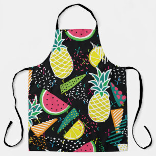Hand drawn seamless pattern with watermelon pinea apron