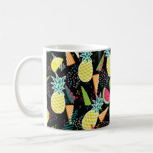 Hand drawn seamless pattern with  watermelon pinea coffee mug
