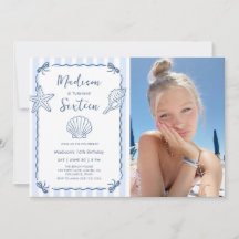 Hand Drawn Seashell Birthday Invitation