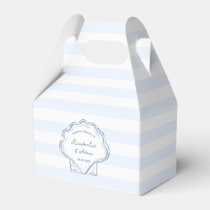 Hand-Drawn Shell Monogram Coastal Wedding Favor Boxes