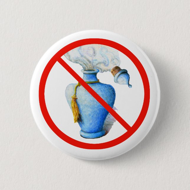 Hand Drawn Sign: No Perfume Pinback Button (Front)