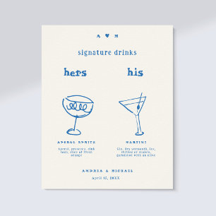 Hand Drawn Signature Drinks Cocktail Wedding Sign