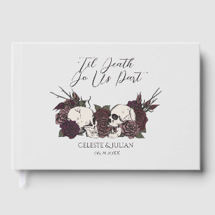 Hand-Drawn Silver Gray Soft Gothic Wedding Photo Guest Book
