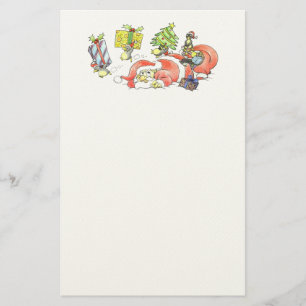 Hand-Drawn Sketch Grumpy Santa Christmas Stationery