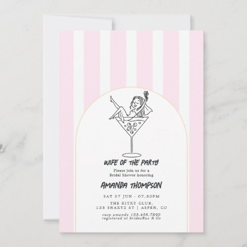Hand Drawn Sketch Wife of the Party Bridal Shower Invitation