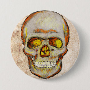 Hand Drawn Skull Button
