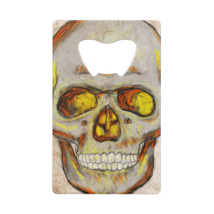 Hand Drawn Skull Credit Card Bottle Opener