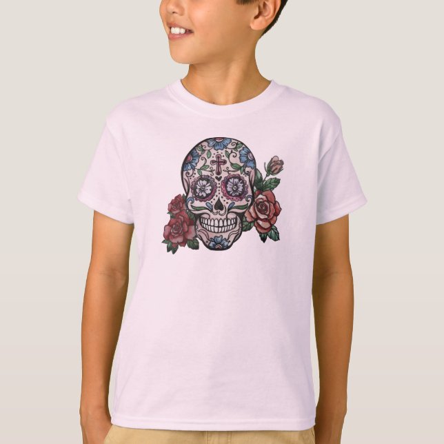 Hand-drawn Skull Dia de los Muertos | Sleeve Shirt (Front)