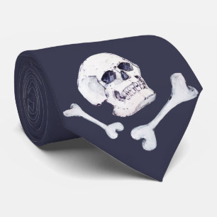 Hand Drawn Skull Neck Tie