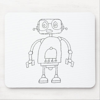 Hand Drawn Smart Simple Robot Drawing Mouse Pad