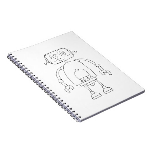 Hand Drawn Smart Simple Robot Drawing Notebook | Zazzle